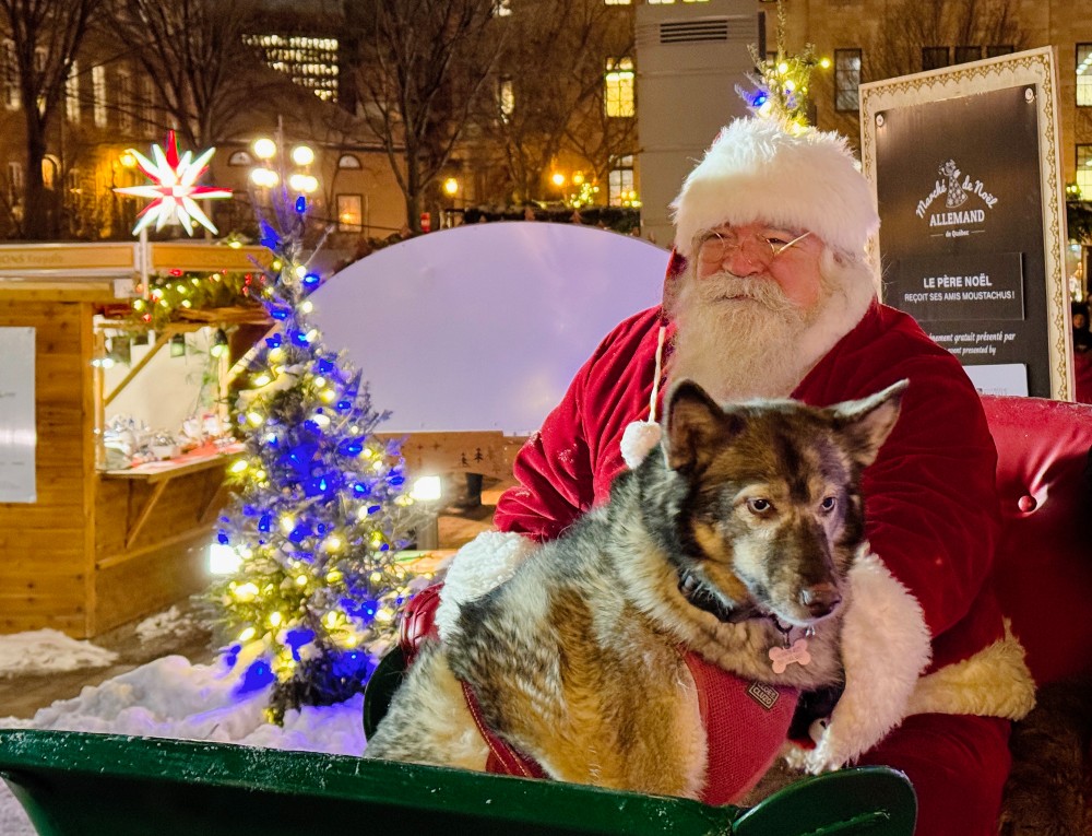 Le Père Noël reçoit ses amis moustachus